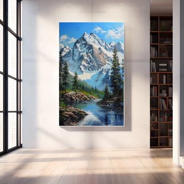 Mountain with River Painting